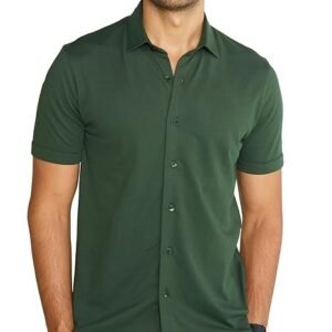 DAMENSCH Men's Solid Regular Fit Button Down Shirt