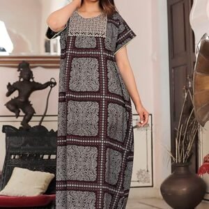 G4Girl Pure Cotton Embroidery Nighty for Women