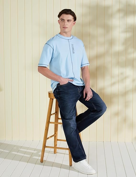 Men's Graphic Fit Cotton Oversized Round Neck T-Shirt - Image 3